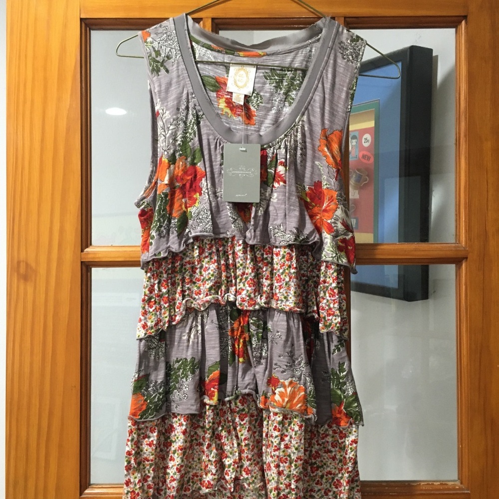 Anthropologie Tiered Ruffle Tank Top